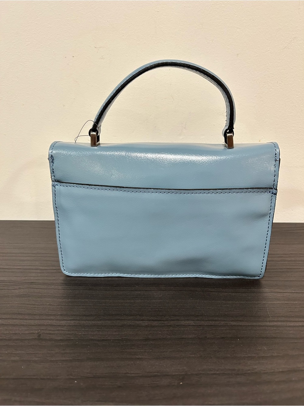 Patricia Nash Blue Fog Leather Porcili Satchel with Crossbody Strap- NWT - Picture 10 of 13